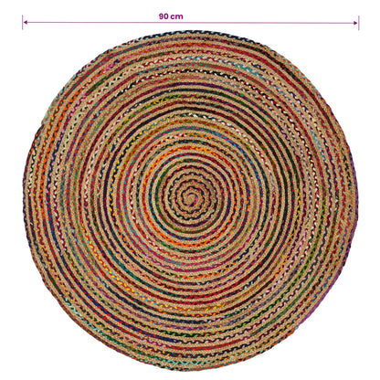 Area Rug Multicolour Ø 90 cm Jute