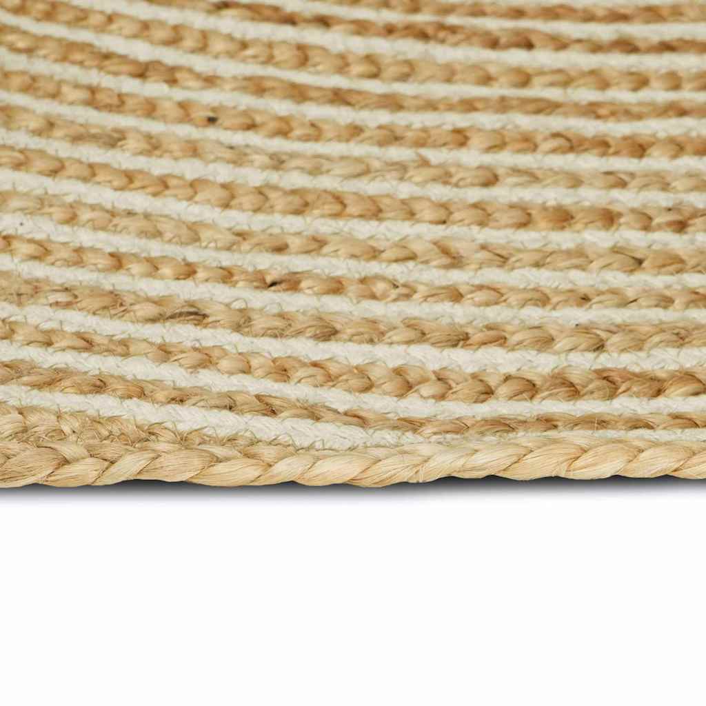 Area Rugs Natural and White 100 x 152 cm Jute