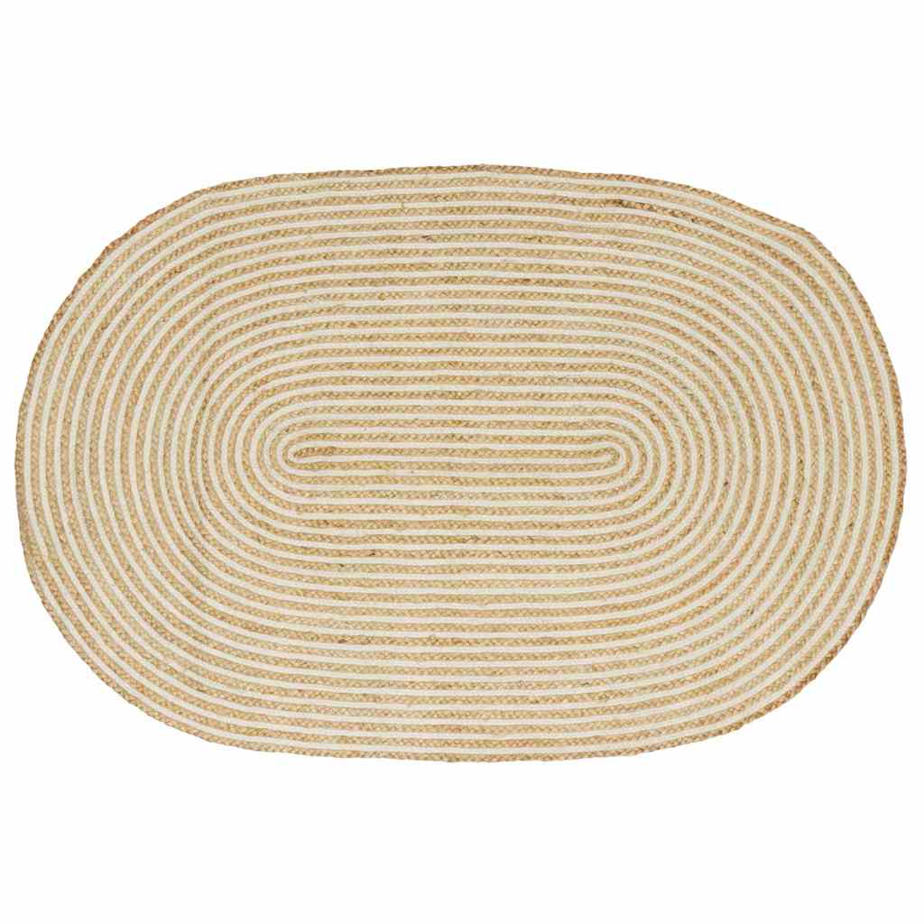 Area Rugs Natural and White 100 x 152 cm Jute