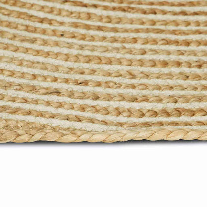 Area Rugs Natural and White 122 x 183 cm Jute