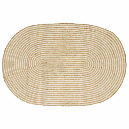 Area Rugs Natural and White 122 x 183 cm Jute