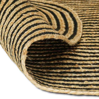 Area Rugs Natural and Black 100 x 152 cm Jute