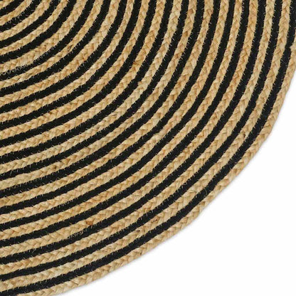 Area Rugs Natural and Black 122 x 183 cm Jute