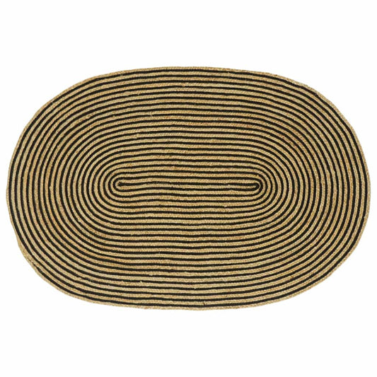 Area Rug Natural and Black 122 x 183 cm Jute