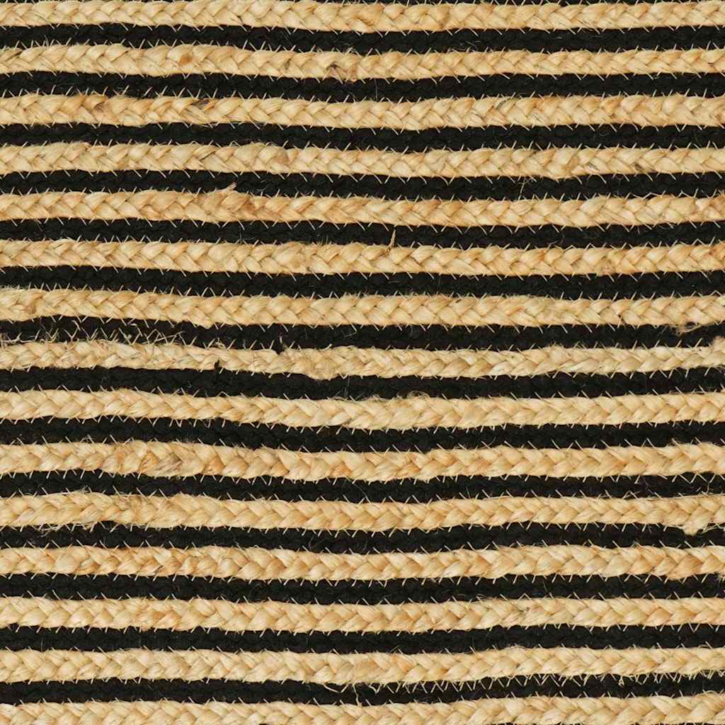 Area Rugs Natural and Black 122 x 183 cm Jute