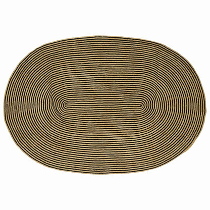 Area Rugs Natural and Black 152 x 245 cm Jute