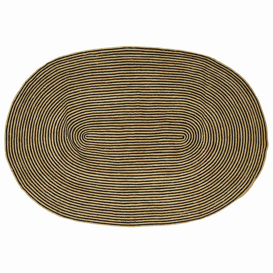 Area Rug Natural and Black 152 x 245 cm Jute