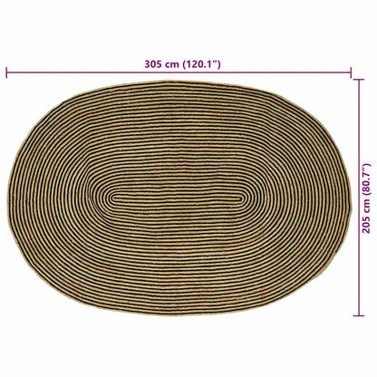 Area Rugs Natural and Black 205 x 305 cm Jute