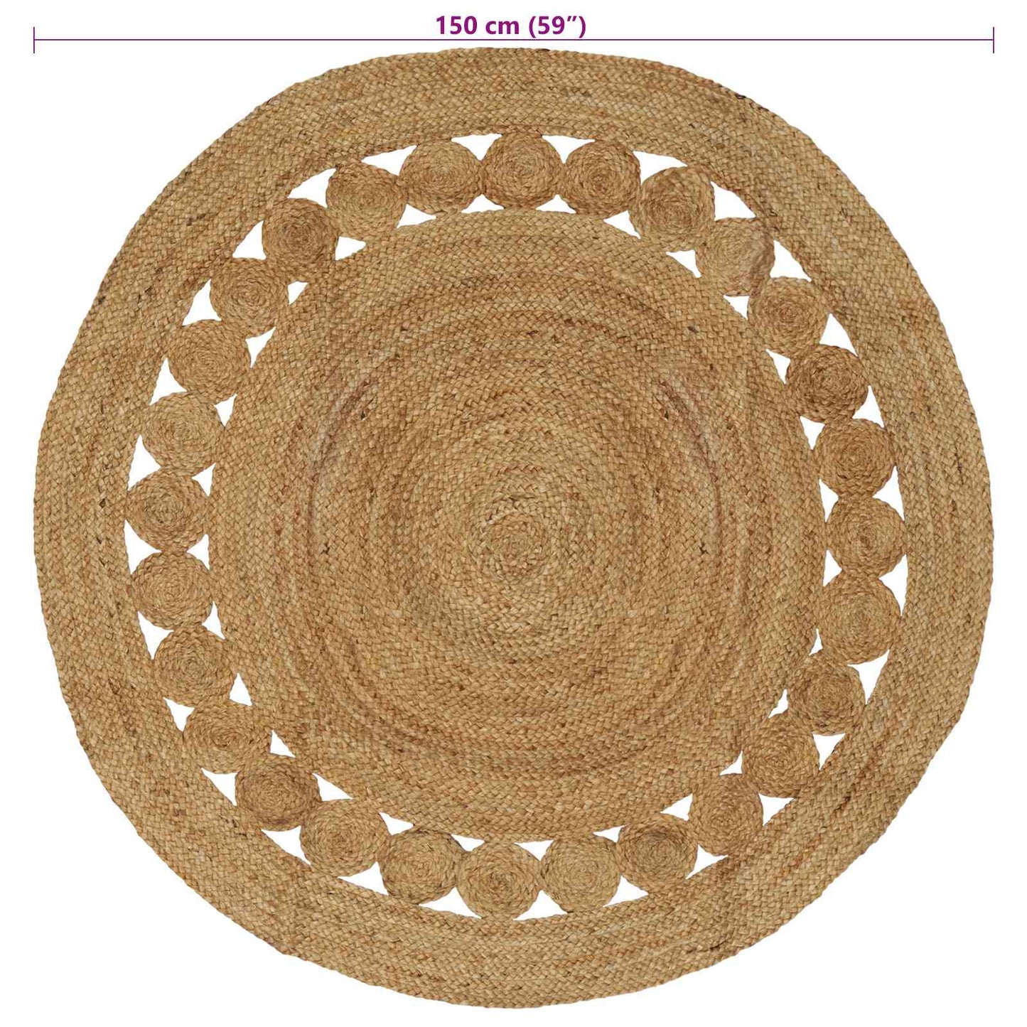 Area Rugs Natural Ø 150 cm Jute