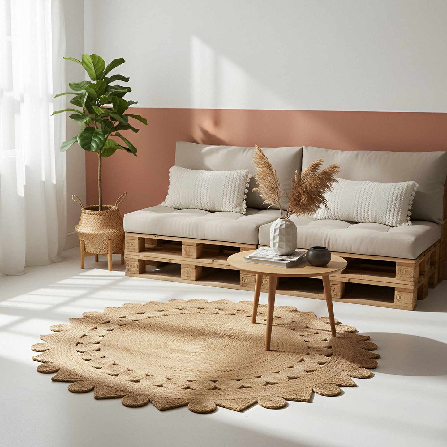 Area Rugs Natural Ø 210 cm Jute