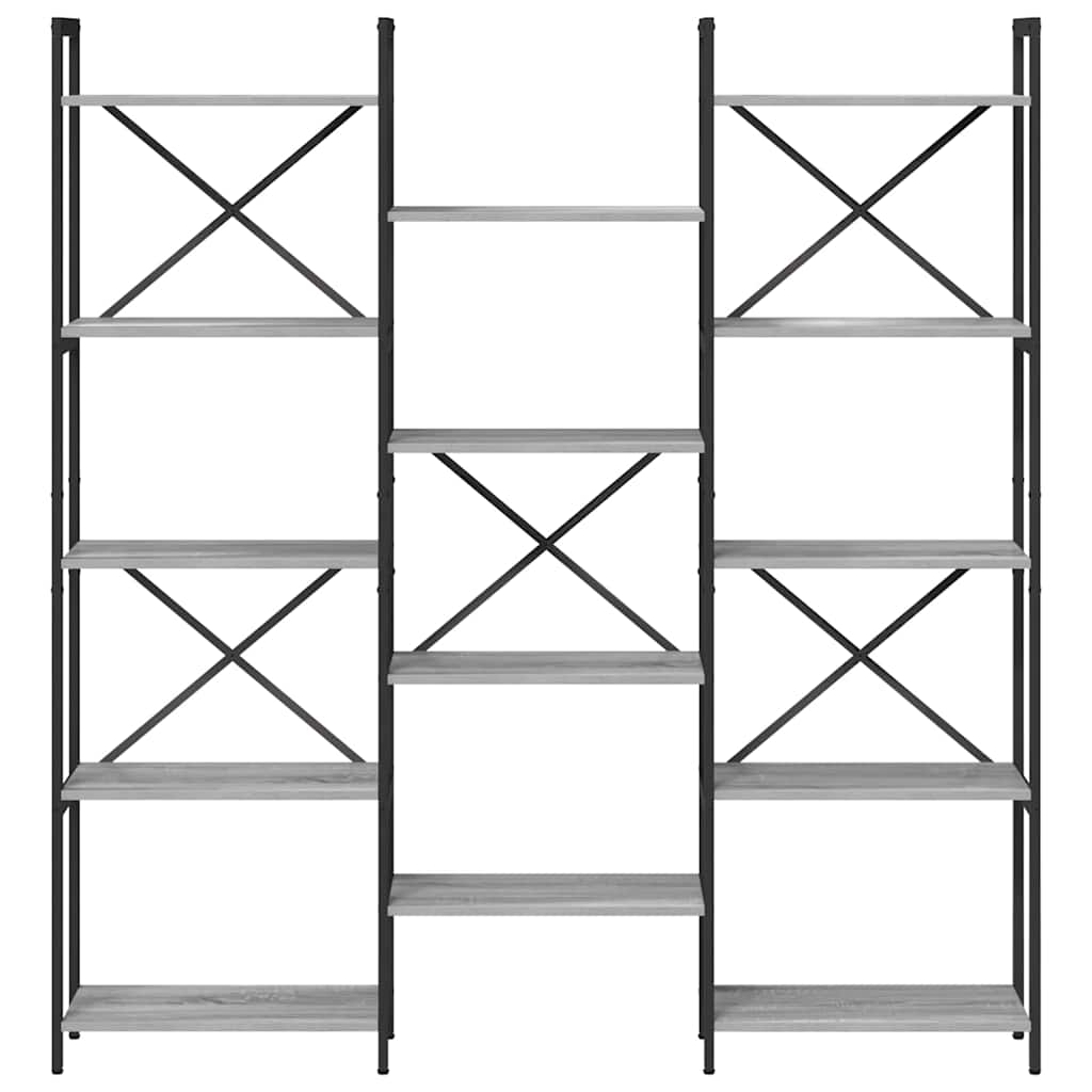 Bookshelf Grey sonoma 156 x 25 x 167 cm Engineered Wood