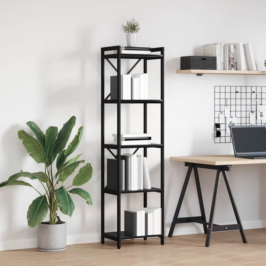 Bookshelf Black Oak 40 x 30 x 155 cm Engineered Wood