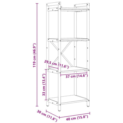 Bookshelf 40 x 30 x 119 cm Engineered Wood Artisan Oak