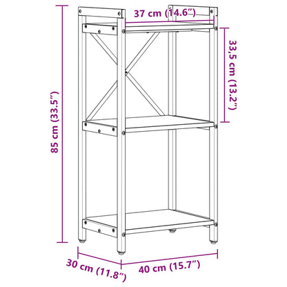Bookshelf Black Oak 40 x 30 x 85 cm Engineered Wood