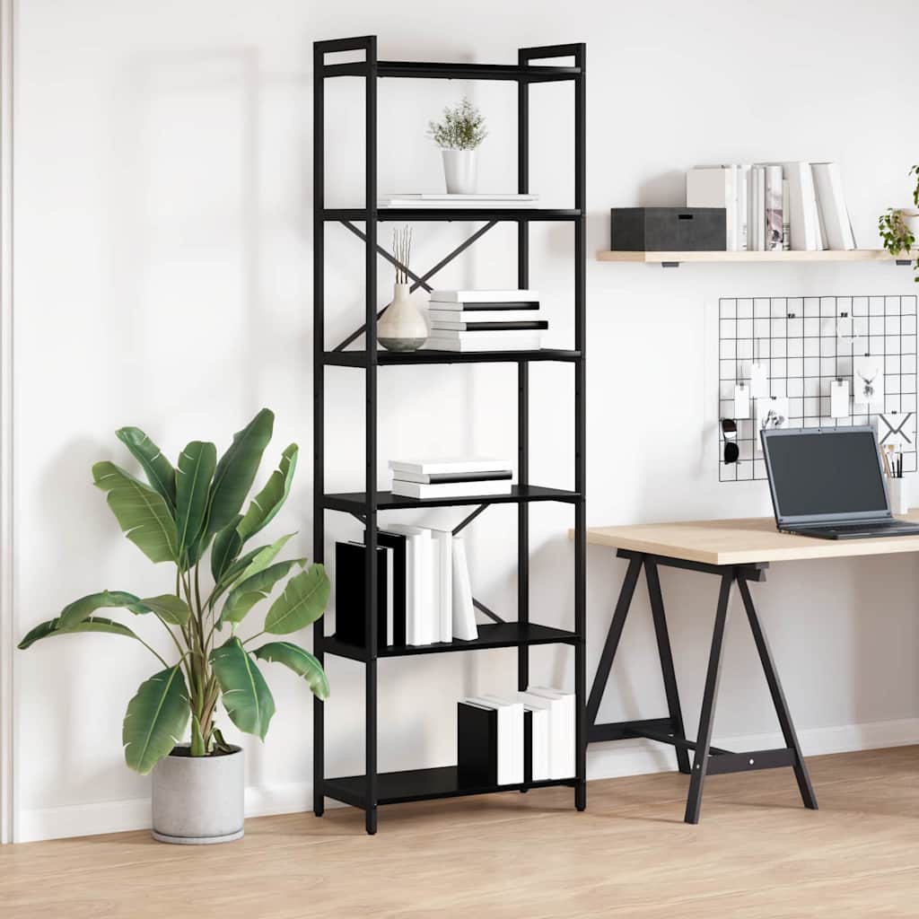 Bookshelf Black Oak 60 x 30 x 189.5 cm Engineered Wood