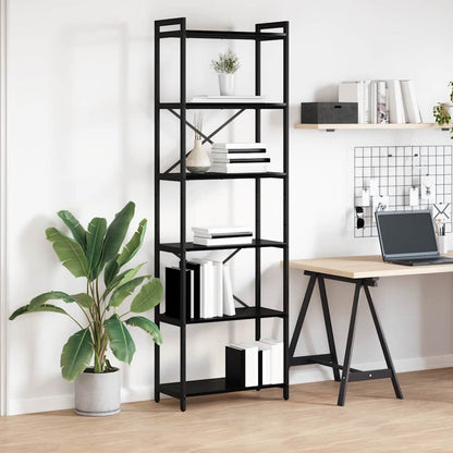 Bookshelf Black Oak 60 x 30 x 189.5 cm Engineered Wood