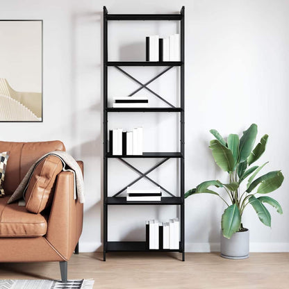 Bookshelf Black Oak 60 x 30 x 189.5 cm Engineered Wood