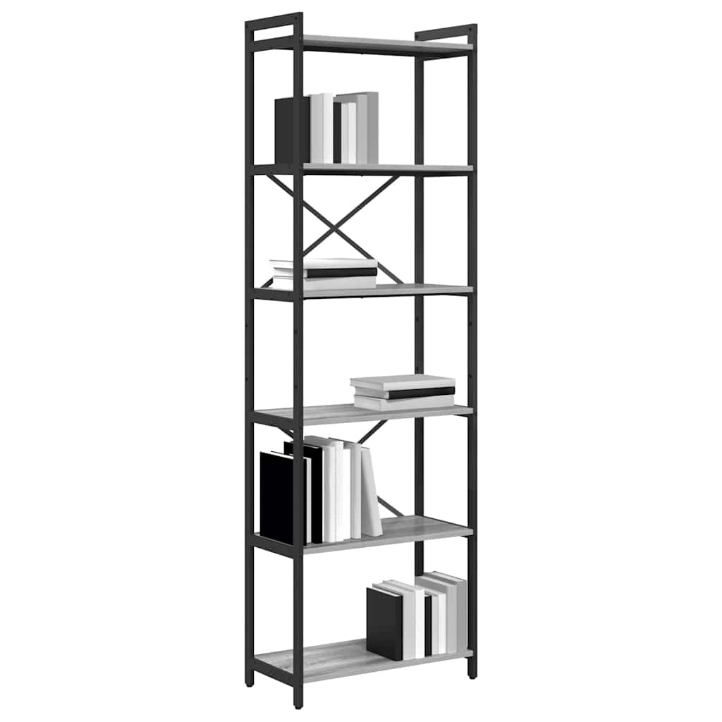 Bookshelf Grey sonoma 60 x 30 x 189.5 cm Engineered Wood