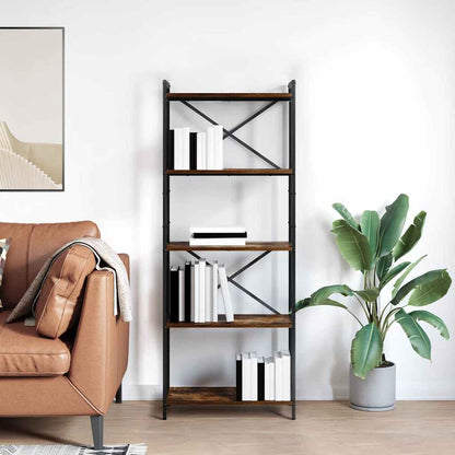 Bookshelf Smoked Oak 60 x 30 x 155 cm Engineered Wood