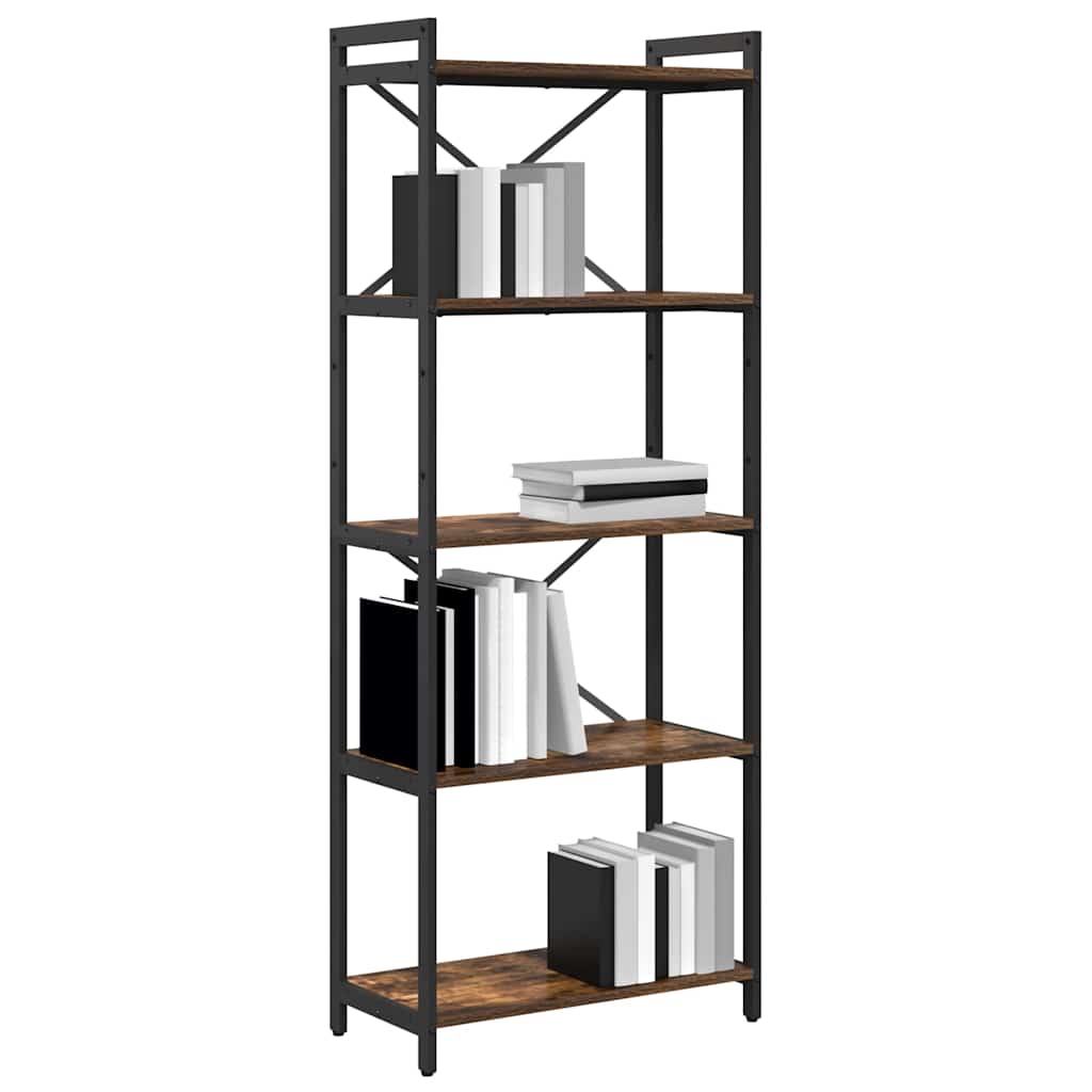 Bookshelf Smoked Oak 60 x 30 x 155 cm Engineered Wood