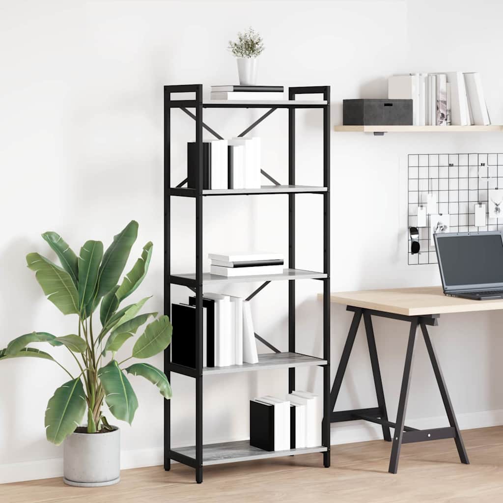 Bookshelf Grey sonoma 60 x 30 x 155 cm Engineered Wood