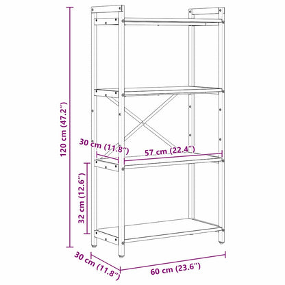 Bookshelf 60 x 30 x 120 cm Engineered Wood Artisan Oak