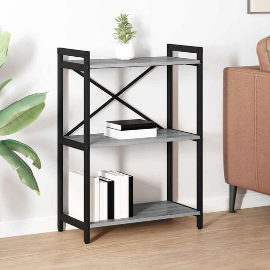 Bookshelf 60 x 30 x 85 cm Engineered Wood Grey sonoma
