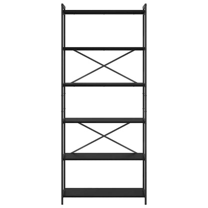 Bookshelf Black Oak 80 x 30 x 189.5 cm Engineered Wood