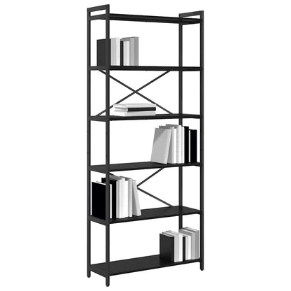 Bookshelf Black Oak 80 x 30 x 189.5 cm Engineered Wood