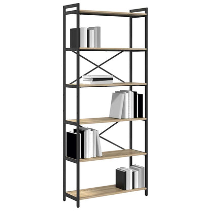 Bookshelf Sonoma Oak 80 x 30 x 189.5 cm Engineered Wood