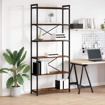 Bookshelf Smoked Oak 80 x 30 x 189.5 cm Engineered Wood