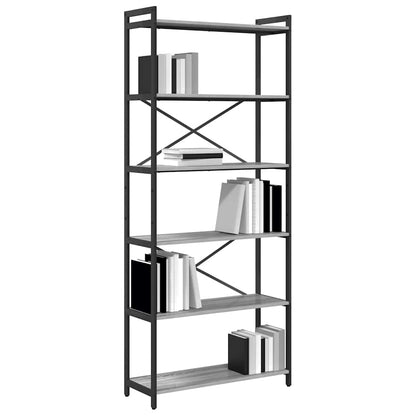 Bookshelf Grey sonoma 80 x 30 x 189.5 cm Engineered Wood
