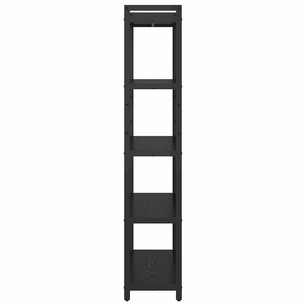 Bookshelf Black Oak 80 x 30 x 155 cm Engineered Wood