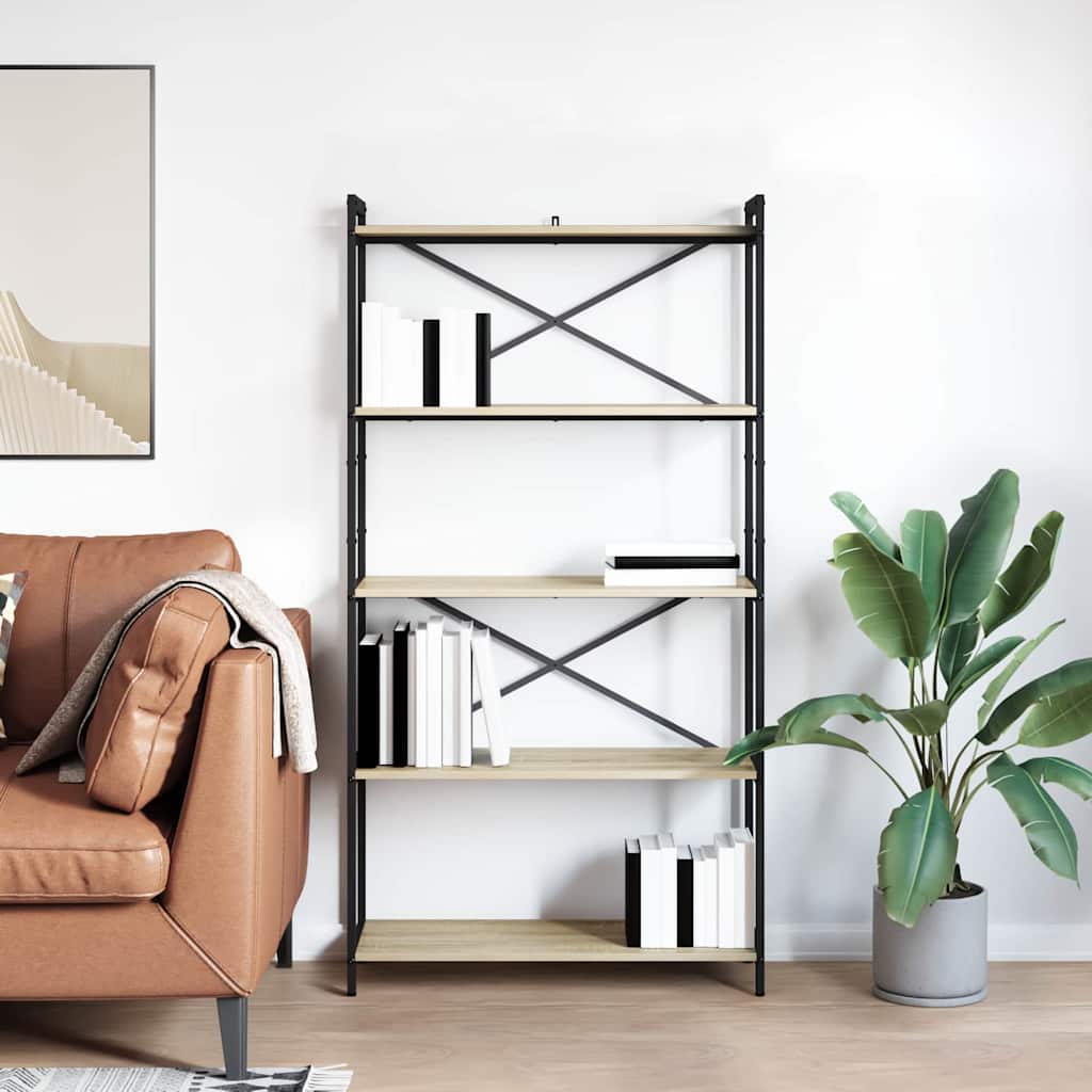 Bookshelf Sonoma Oak 80 x 30 x 155 cm Engineered Wood