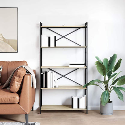 Bookshelf Sonoma Oak 80 x 30 x 155 cm Engineered Wood