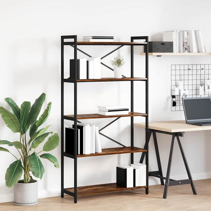 Bookshelf Smoked Oak 80 x 30 x 155 cm Engineered Wood