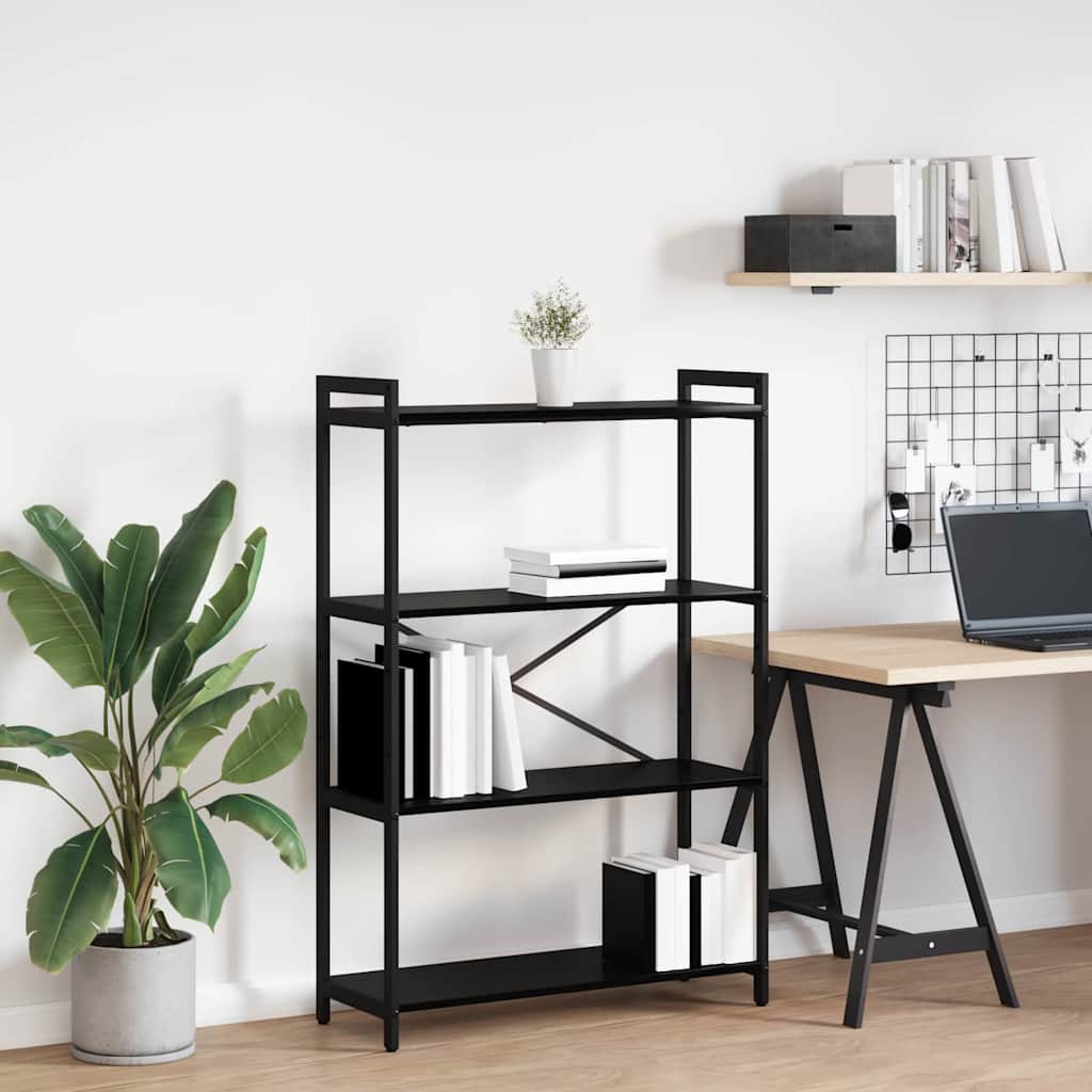 Bookshelf Black Oak 80 x 30 x 120 cm Engineered Wood