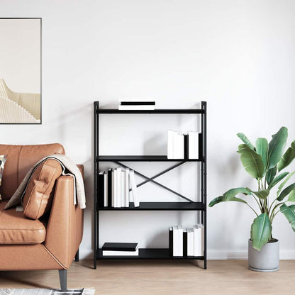 Bookshelf Black Oak 80 x 30 x 120 cm Engineered Wood