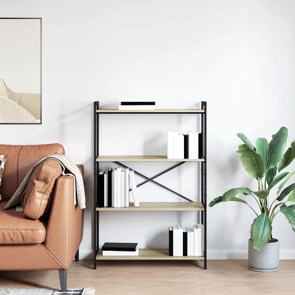 Bookshelf Sonoma Oak 80 x 30 x 120 cm Engineered Wood