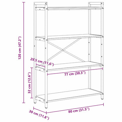Bookshelf 80 x 30 x 120 cm Engineered Wood Artisan Oak