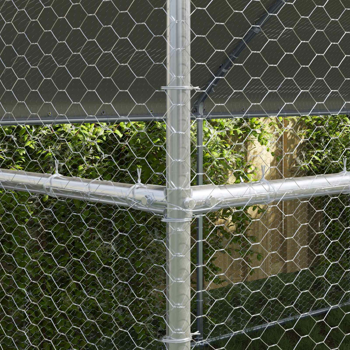 Chicken Cage 4 pcs Silver 800 x 200 x 200 cm Steel and PE