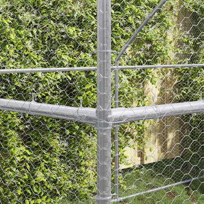 Chicken Cage 4 pcs Silver 800 x 200 x 200 cm Steel and PE