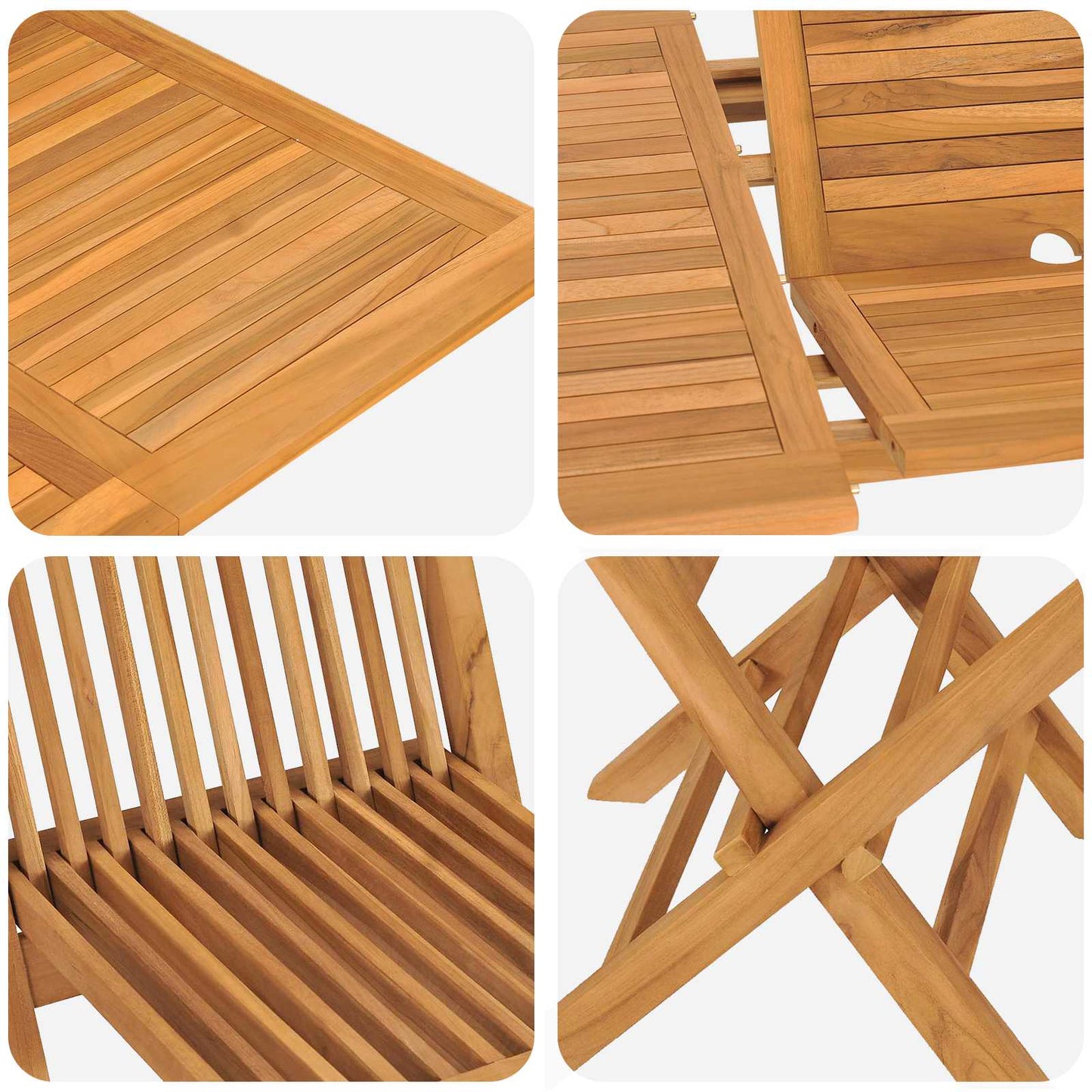 Garden Dining Set 5 pcs Brown Solid Teak Wood