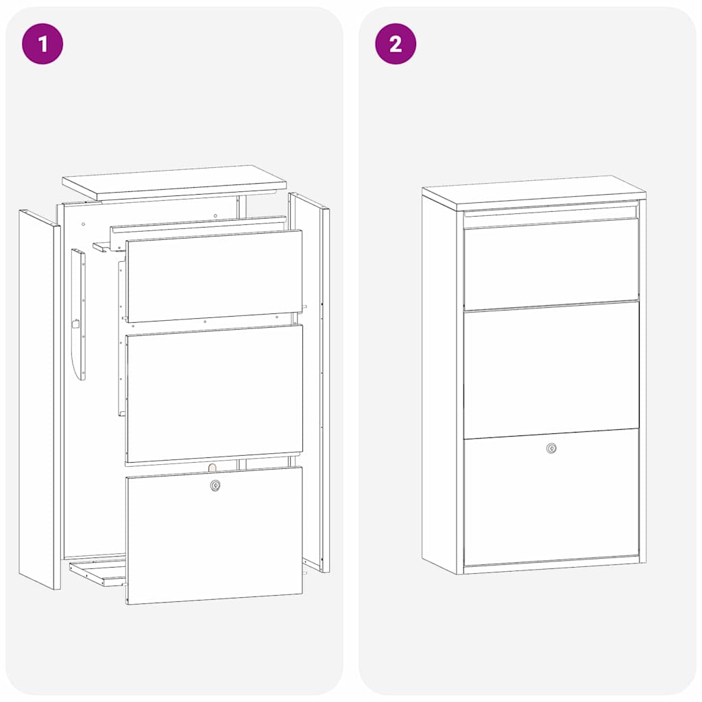 Parcel Drop Box with Storage White 44 x 22 x 82 cm Steel