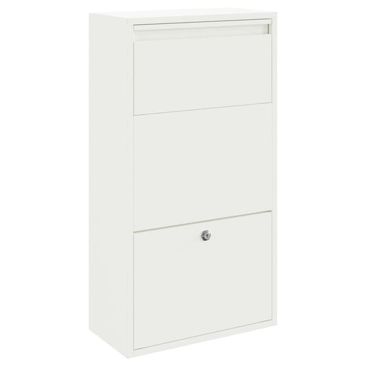 Parcel Drop Box with Storage White 44 x 22 x 82 cm Steel