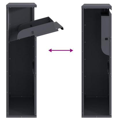 Parcel Drop Box with Storage Anthracite 44 x 22 x 82 cm Steel