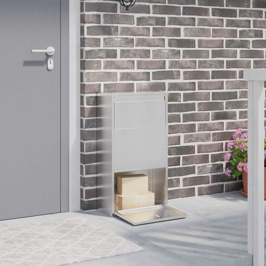 Parcel Drop Box Silver 44 x 22 x 82 cm Stainless Steel