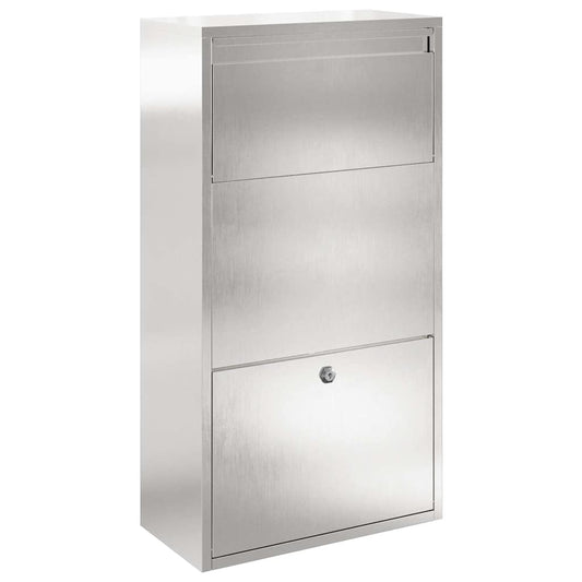 Parcel Drop Box Silver 44 x 22 x 82 cm Stainless Steel