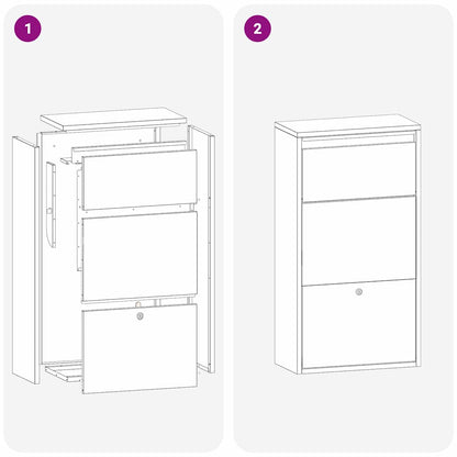 Parcel Drop Box Silver 44 x 22 x 82 cm Galvanised Steel