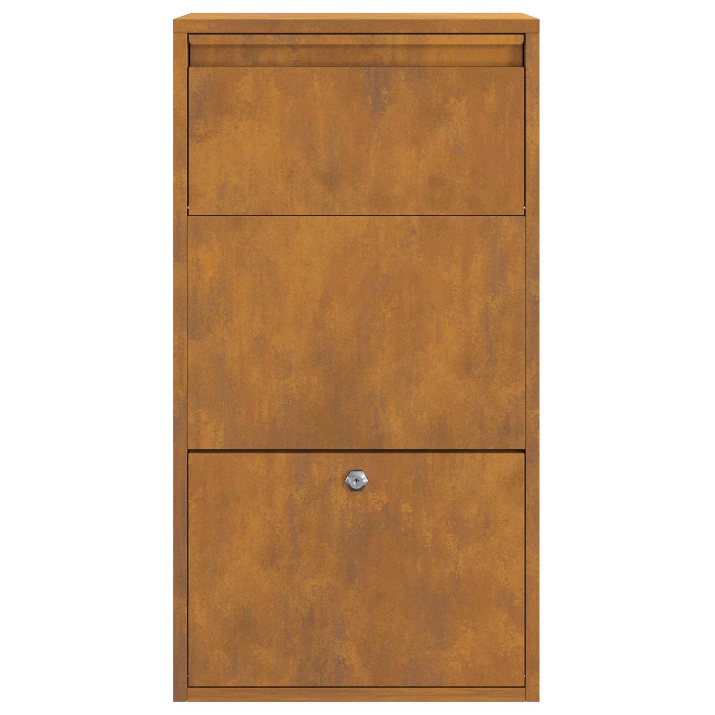 Parcel Drop Box Rusty 17.32 x 8.66 x 32.28 in Weathering Steel